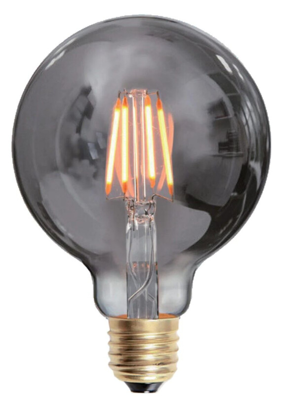 Edison E27 globe filament 6W 2200K 95 mm 3 step dim - Smoke