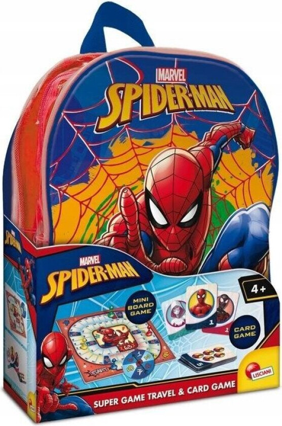 Spiderman-Ryggsekk Med Spill Og Kort