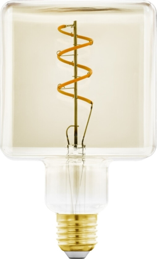 Eglo - Led-Filamentlyspære - Form: Terning - E27 - 4 W - Klasse G - Varmt Hvitt Lys - 1600 K - Ravgul