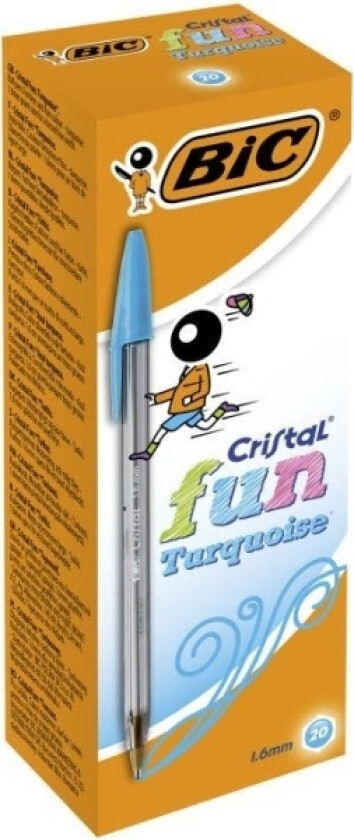 Bic Cristal Fun, Kulepenn, Turkis, 20 Stk