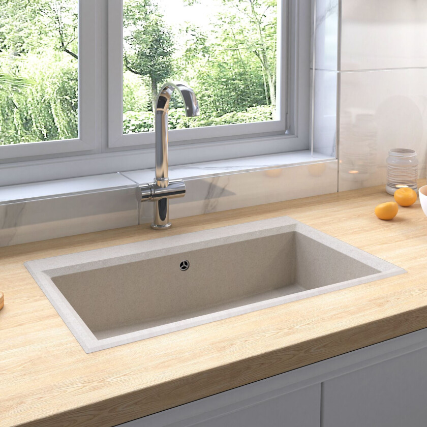 Kjøkkenvask Beige 790x500x193 mm Granitt
