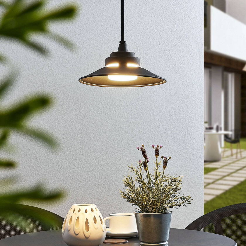 Utendørs LED-vegglampe Cassia, mørkegrå