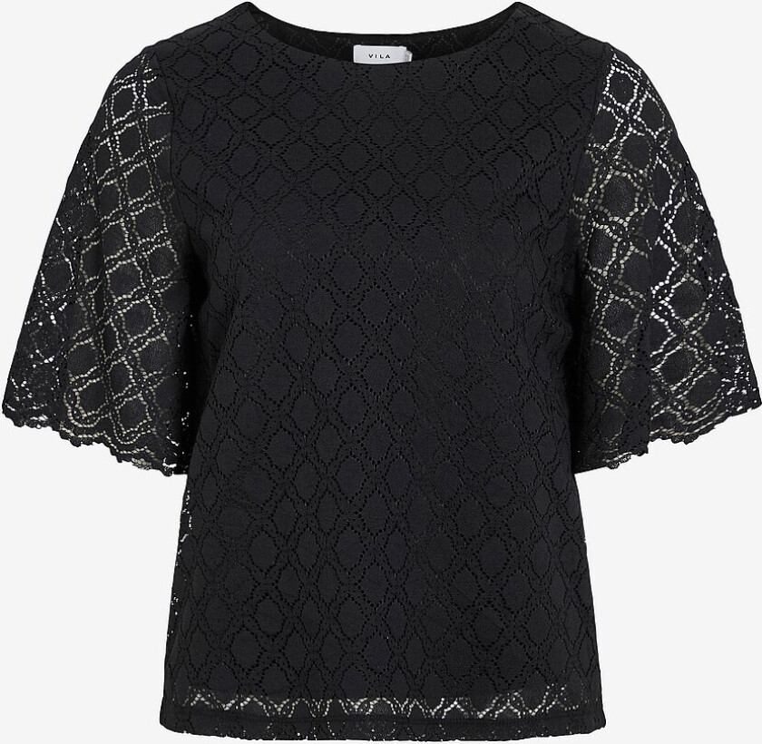 Topp viMirna O-neck 2/4 Top - Svart