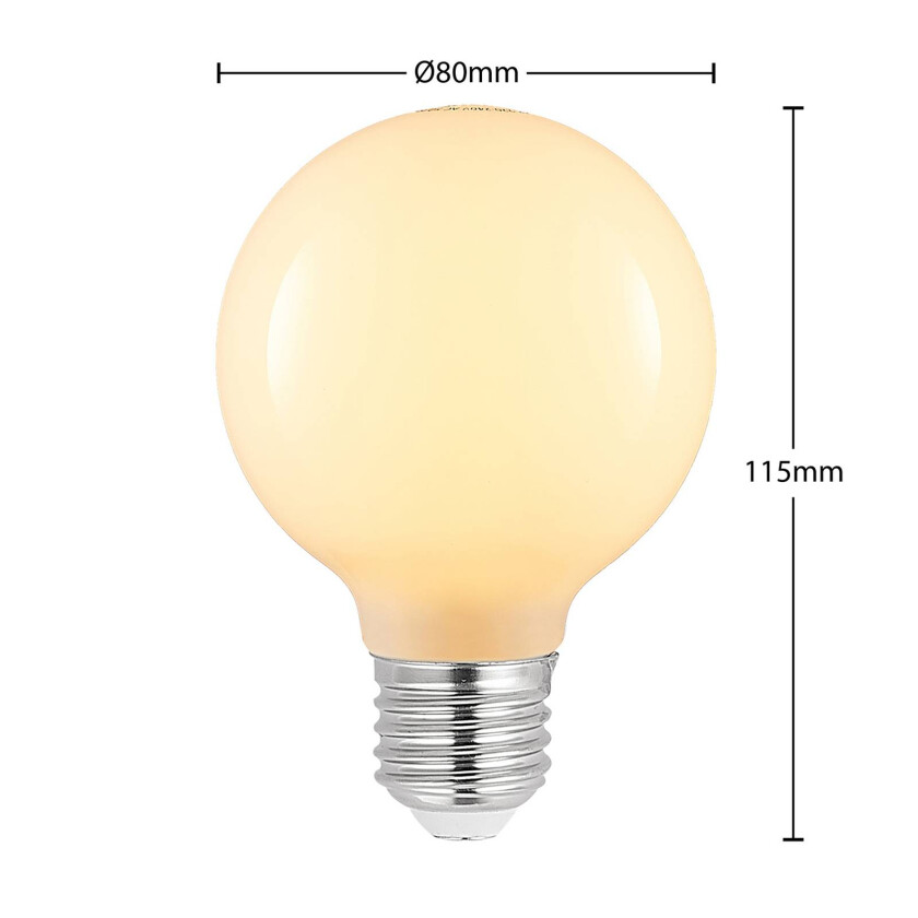 LED-pære E27 4W G80 2 700 K dimbar, opal