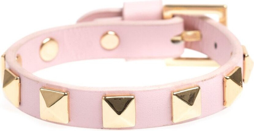 Leather Stud Bracelet Pale Rose