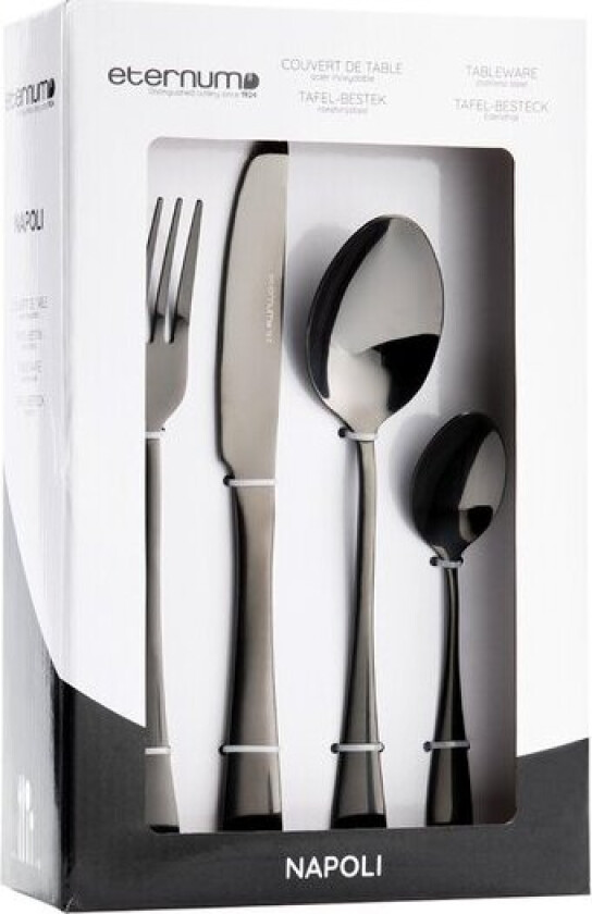 Napoli bestikksett 16 deler svart