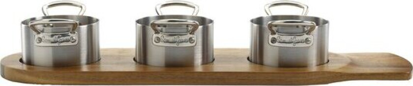Serveware minigrytesett 3 deler 9 cm stål