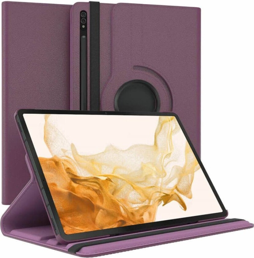 360° roterbar deksel Samsung Galaxy Tab S8 Plus 12.7 - Lilla