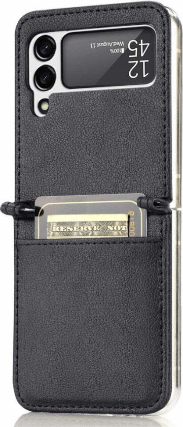 Samsung Galaxy Z Flip3 (5G) Kunstskinn Deksel - Kortholder - Svart