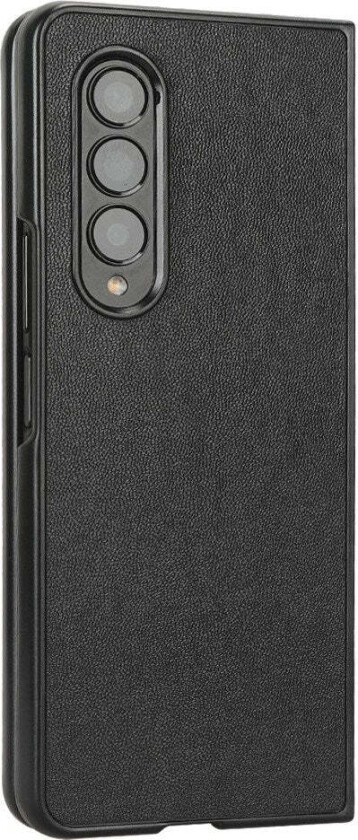 Samsung Galaxy Z Fold4 (5G) Plast Deksel med Kunstskinn – Svart