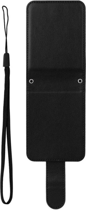 Samsung Galaxy Z Flip4 (5G) Flip Deksel i Kunstskinn med Kortholder & Stropp - Svart