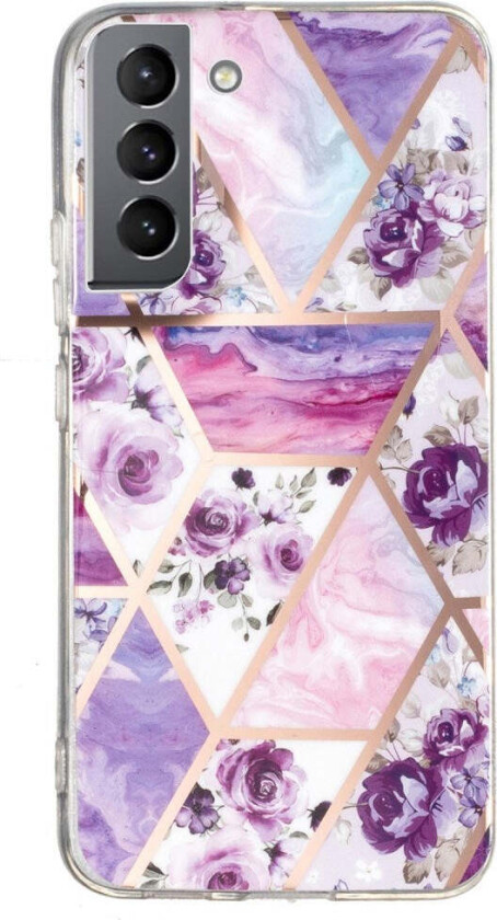 Samsung Galaxy S22+ (Plus) Fleksibelt Plast Deksel med Geometrisk Design - Lilla / Rosa