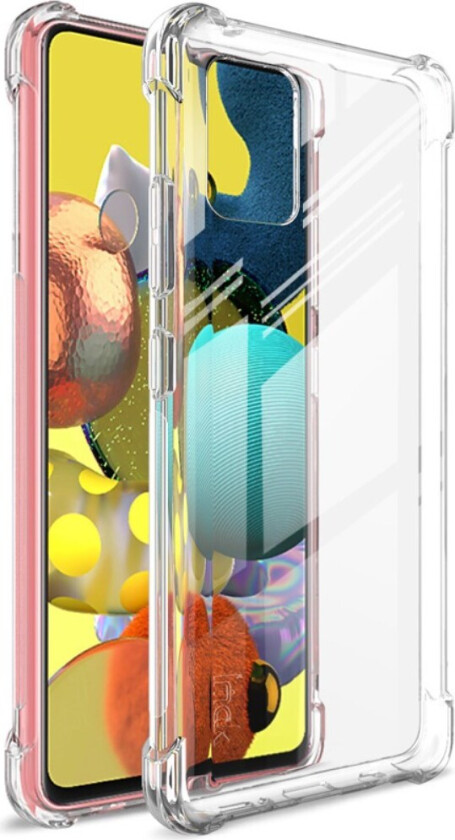 Samsung Galaxy A51 (5G) Plast Deksel m. Støtdempende Hjørner - Gjennomsiktig