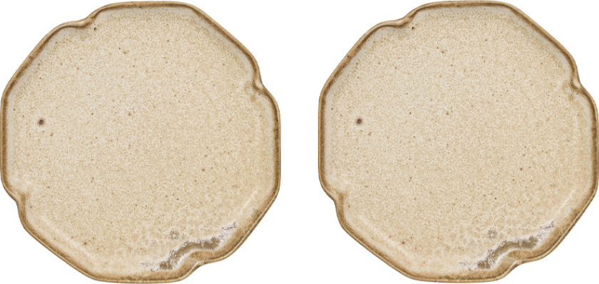 Nori desserttallerken 13x15 cm 2-pakning Latte