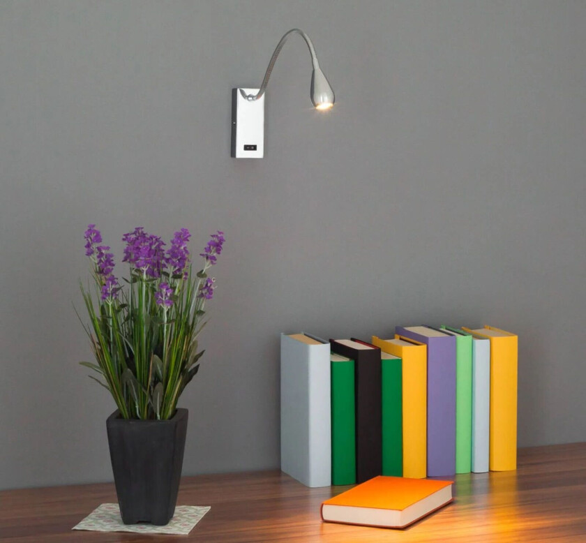 LED-vegglampe Rasmus i krom