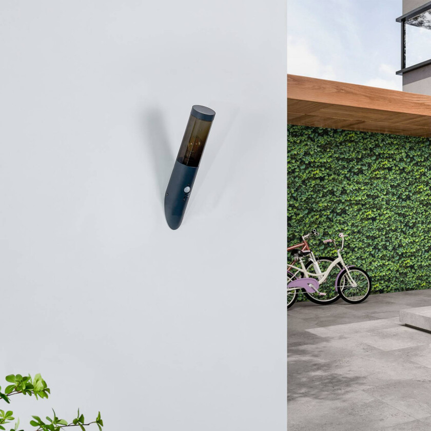 Statius utendørs veggfakkel jern svart