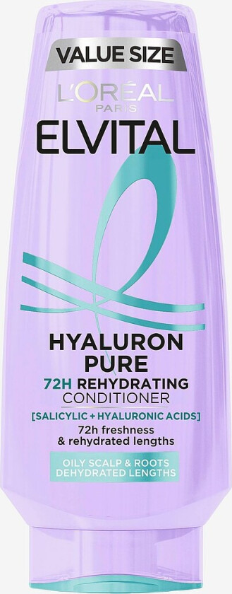 Elvital Hyaluron Pure Conditioner For Dehydrated Hair 400 Ml - Transparent