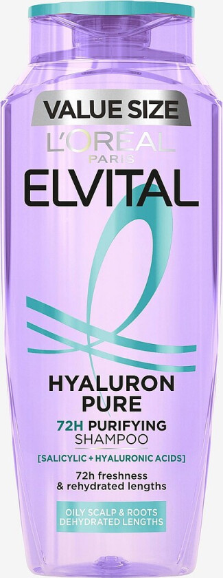 Elvital Hyaluron Pure Shampoo For Dehydrated Hair 500 Ml - Transparent