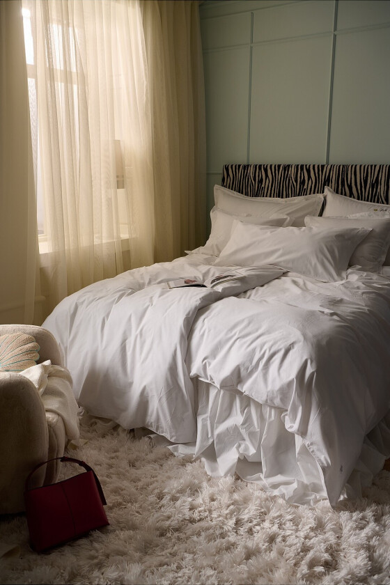 Sengesett Careful i bomullspercale 2 eller 3 stykker - Hvit