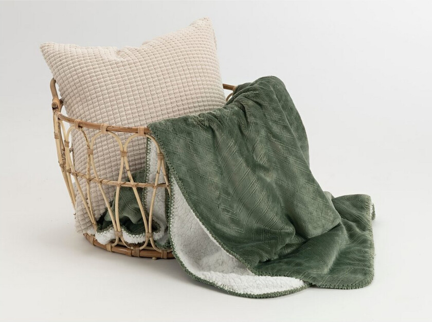 Pledd Sherpa 130 x 170 cm Grønn - Grønn
