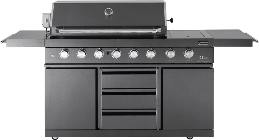 Black Collection - Frittstående gassgrill med 6 brennere og infrarød sidebrenner