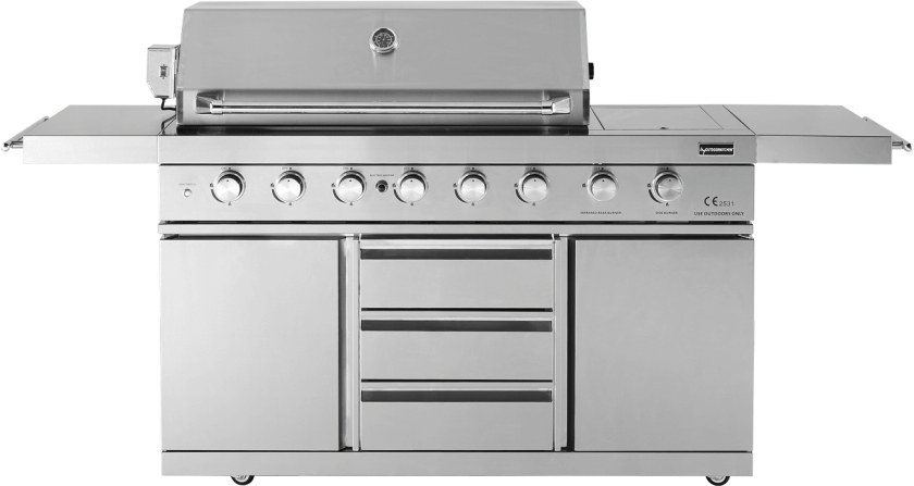 Bilde av Stainless Collection - Frittstående gassgrill med 6 brennere og infrarød sidebrenner