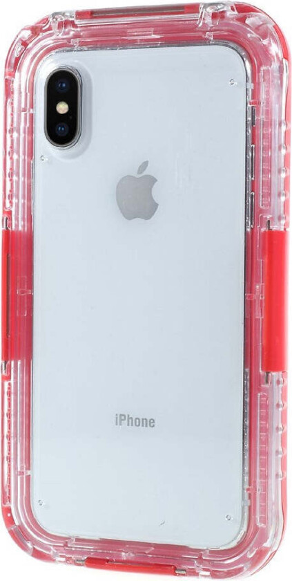 iPhone X / XS IP68 Vanntett Deksel - Gjennomsiktig / Rød
