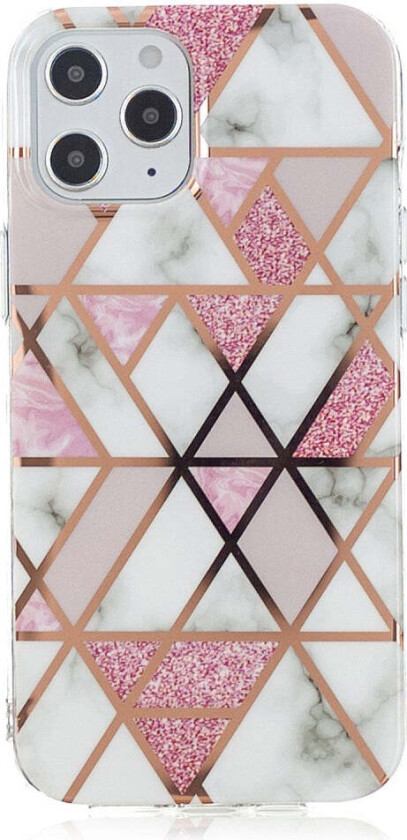 iPhone 12 Pro Max Plastik Deksel - Rosa Marmor