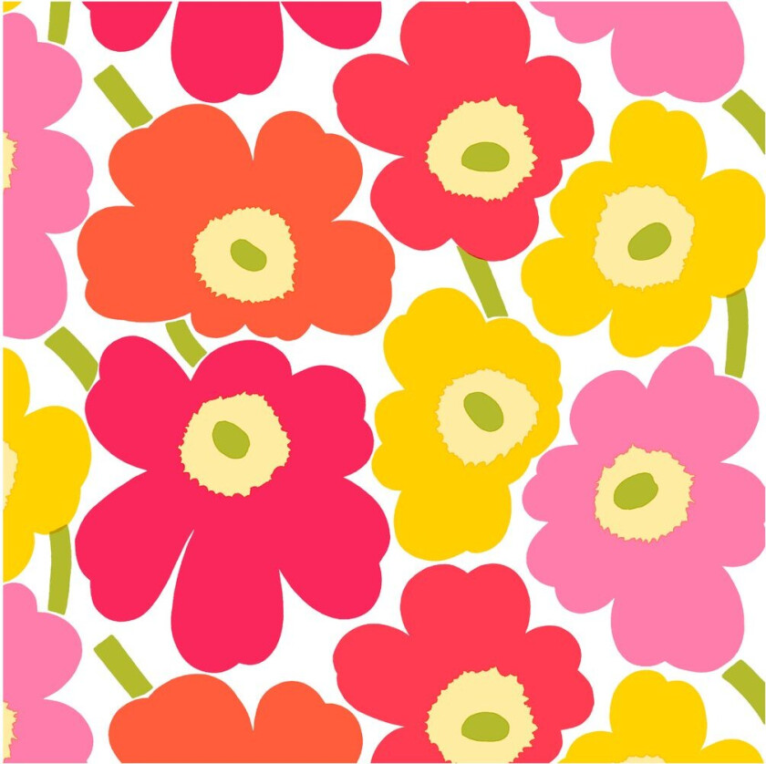 Mini Unikko serviett 20-pk Pink-yellow