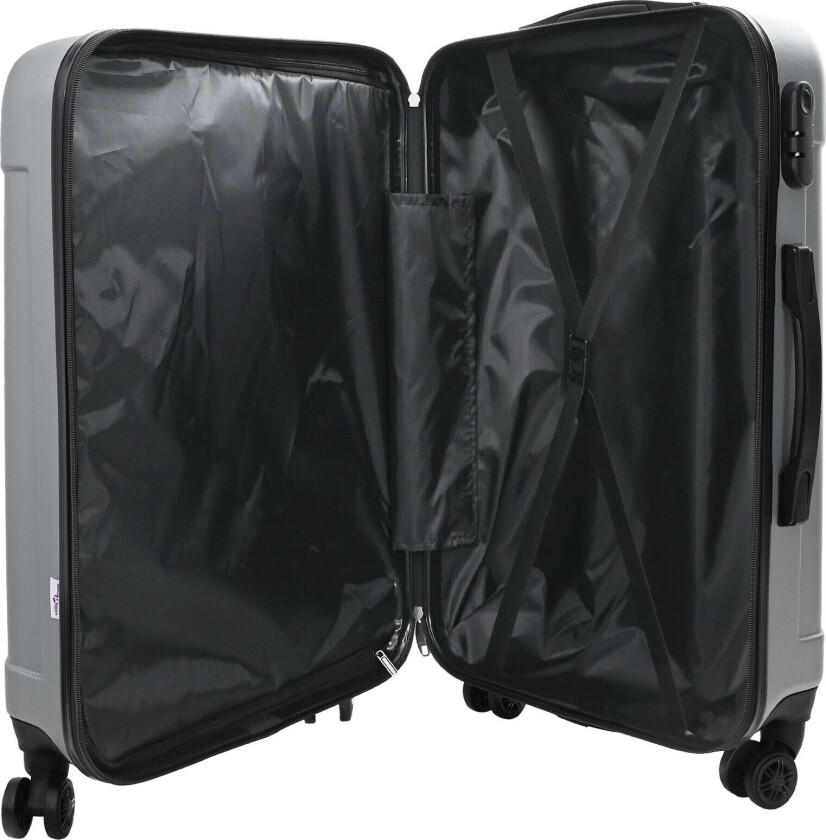 Koffertsett 3 stk Hard skall Sølv 20'' 24'' 28''