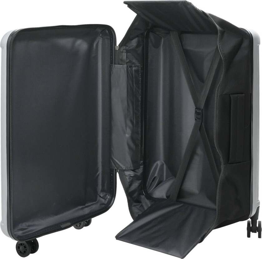 sammenleggbar koffert hard shell 28'' sølv 50x30x76 cm ABS