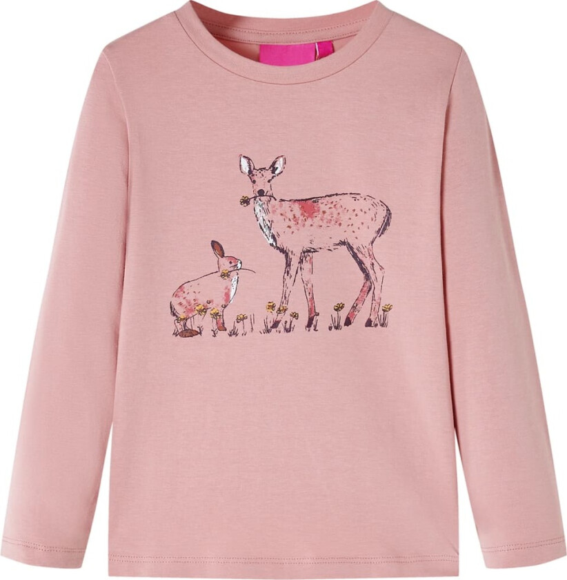 T-skjorte for barn med lange ermer rosa 128