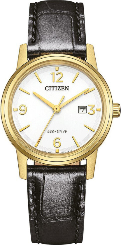 Sport Solar Powered Ladies EW2722-01A - Kvarts - Gull - Dameklokker - Skinn - Safir