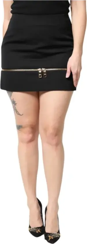 Dame, Skjørt, Svart, 2XS