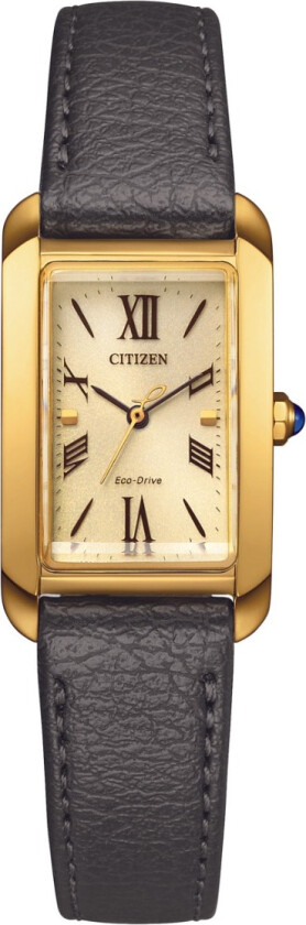 Eco-Drive L Solar EW5622-09P - Kvarts - Gull - Dameklokker - Skinn - Safir