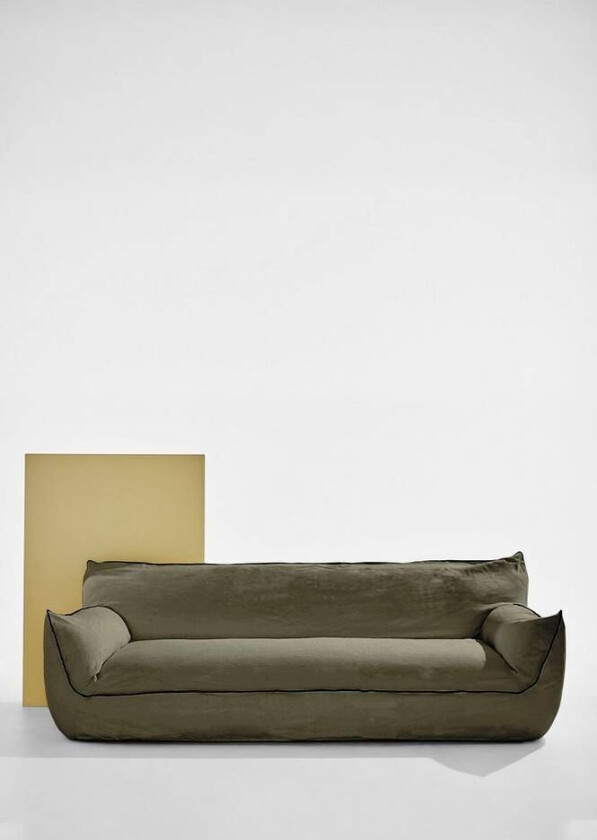 Gia sofa i lin, 3,5-seter Varm pæregrå