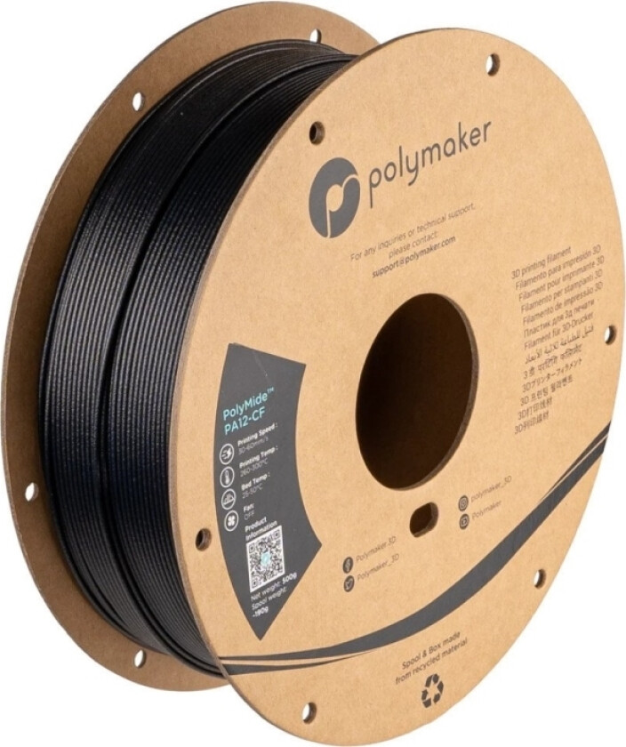 Filament Polymaker Polymide Pa12-Cf 1,75Mm 0,5Kg - Black}