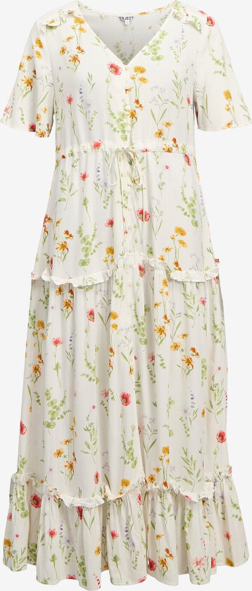 Maxikjole objLorena S/S Long Dress - Hvit