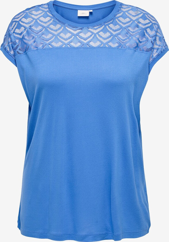 Topp carFlake S/S Mix Top Noos - Blå