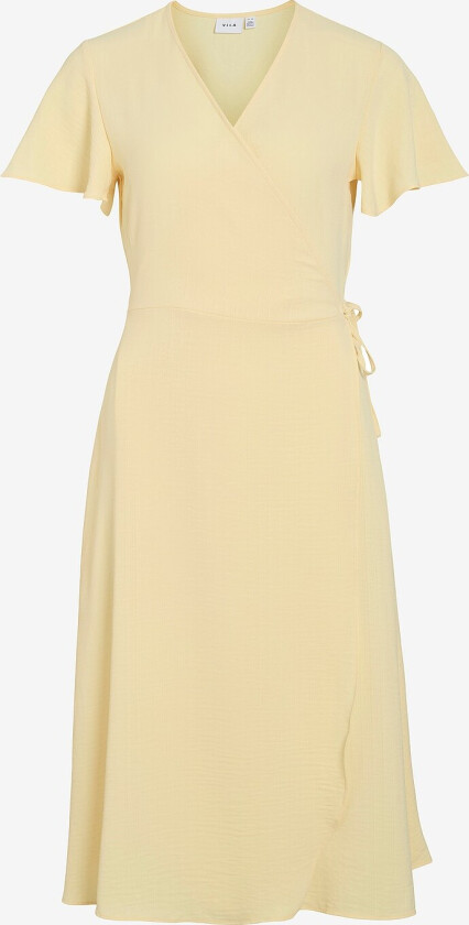 Omslagskjole viLovie S/S Wrap Midi Dress - Gul