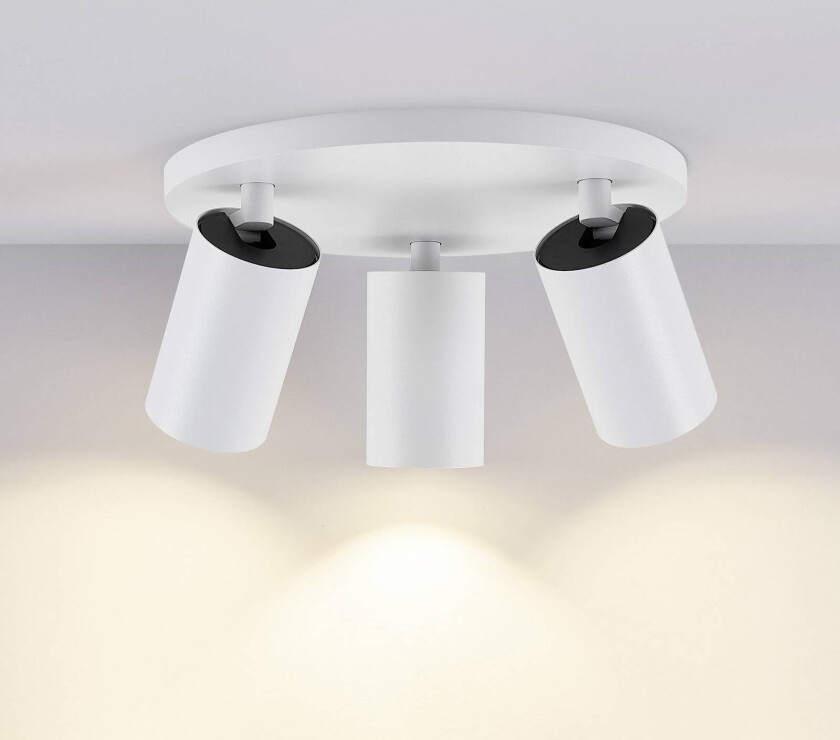 CAN TILT downlight, hvit, Ø 23 cm, 3 lyskilder, metall, GU10