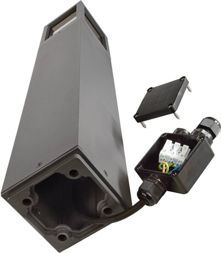 Facado II veilampe, høyde 65 cm, grå/røyk, 11 x 11 cm IP65