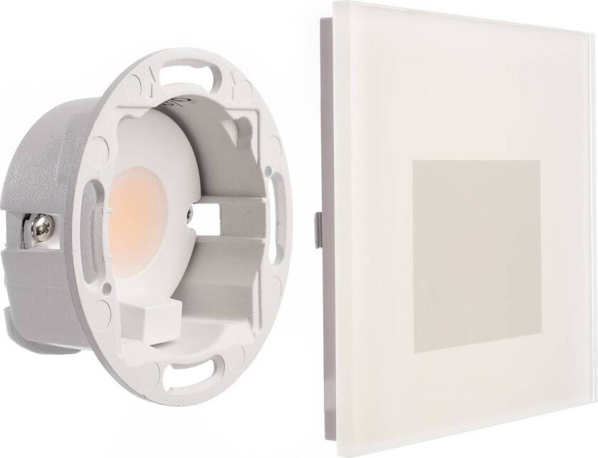 LED innfelt vegglampe SET Alwaid, frostet glass, 8 x 8 cm, 2700 K