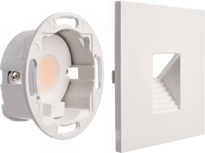 LED innfelt vegglampe SET Alwaid, hvit 8 x 8 cm, nivå 2 700 K