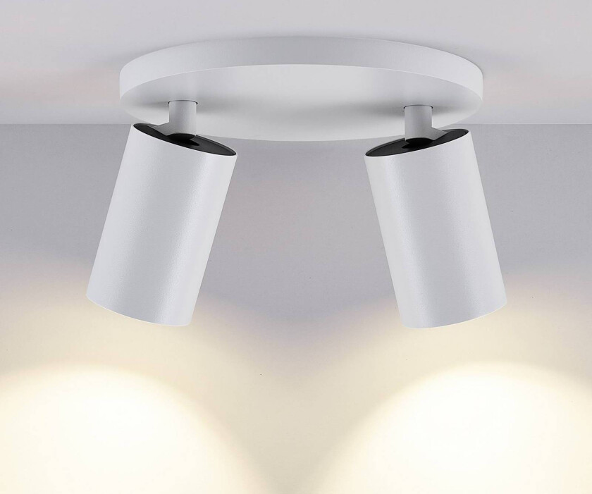 CAN TILT downlight, hvit, Ø 20 cm, 2 lyskilder, metall, GU10