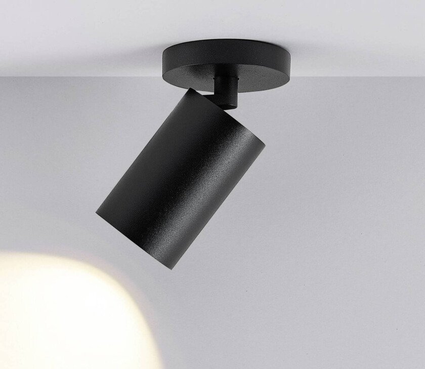 CAN TILT downlight, svart, Ø 8 cm, 1 lyskilde, metall GU10