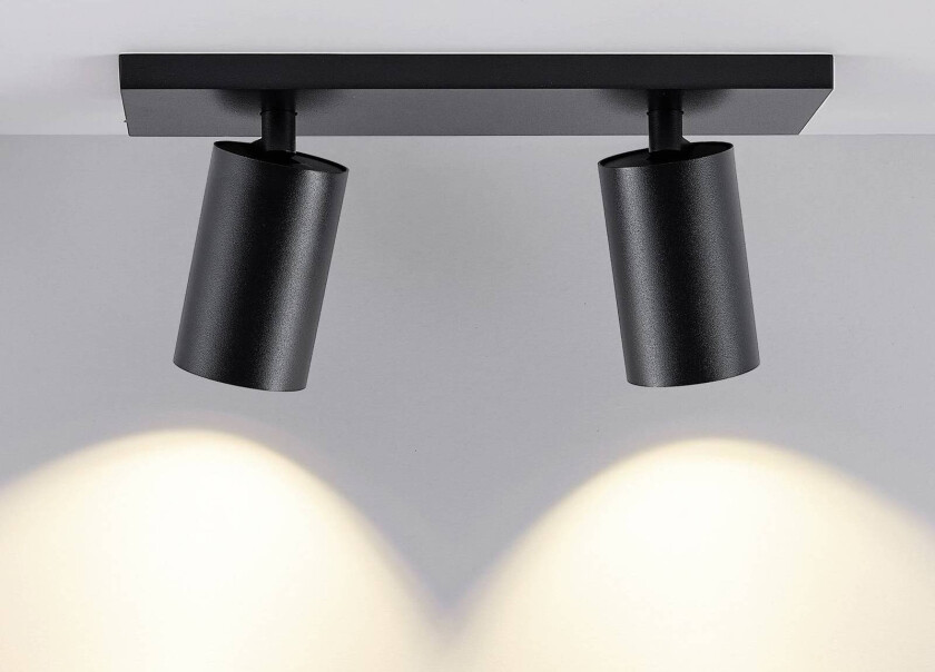 CAN TILT downlight, svart, 31 x 9 cm, 2 lyskilder, metall GU10