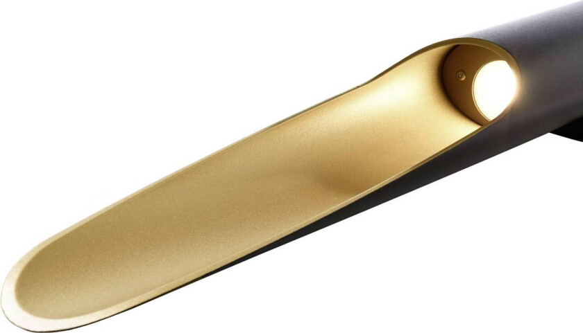 Apodis LED-vegglampe, svart/gull, høyde 80 cm, metall dimbar