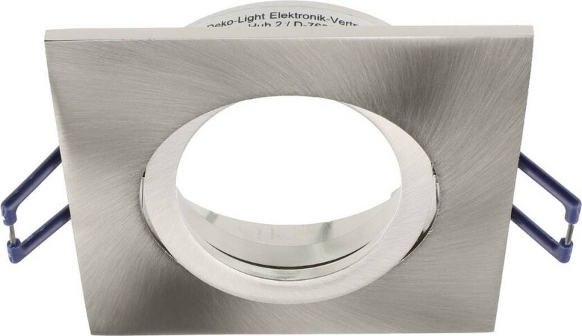 Innfelt taklampe Samsola, børstet sølv, 9 x 9 cm metall