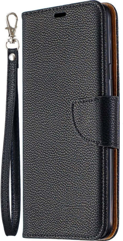 Samsung Galaxy A20s Kunstskinn Flip Deksel med Stativ & Lommebok - Svart